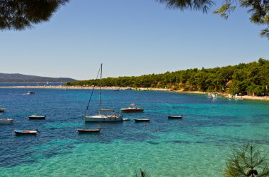 zlatni rat Plajı, brac Adası, Hırvatistan yakın yatlar