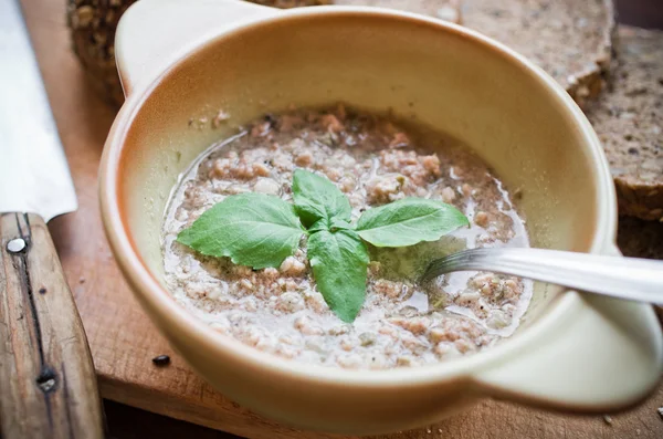 Pasta z wątroby dorsza — Zdjęcie stockowe