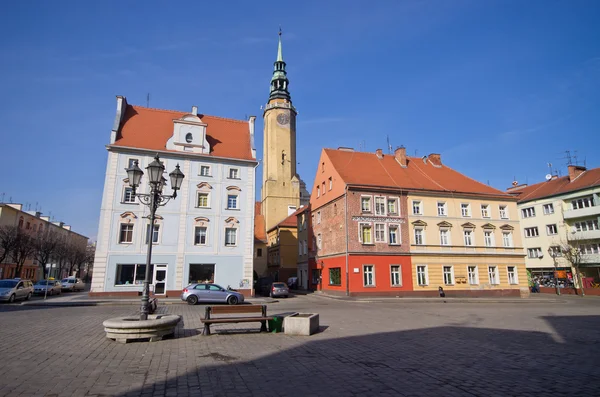 Praça da cidade em Brzeg, Polonia — Fotografia de Stock