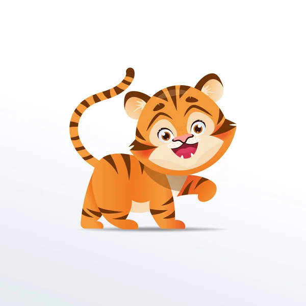 2022 Kínai újév, a tigris éve. Aranyos tigris vektor elszigetelt illusztráció — Stock Vector