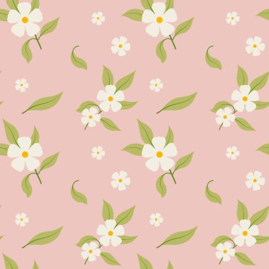 Dikensiz çalı çırpı deseni, bahar arkaplanı. Düz Vektör illüstrasyonu