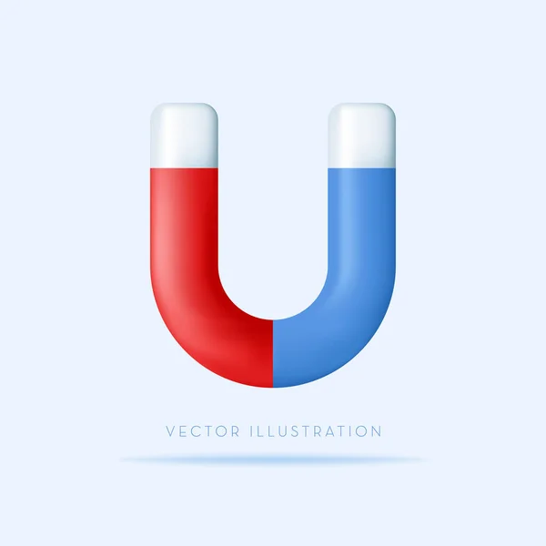 Magnet. Marketing strategy concept, Power symbol. 3d vector illustration in cartoon minimal style — Image vectorielle