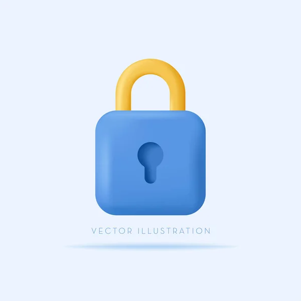 Lock Icon Security Safety Encryption Privacy Concept Vector Icon Minimal — Image vectorielle