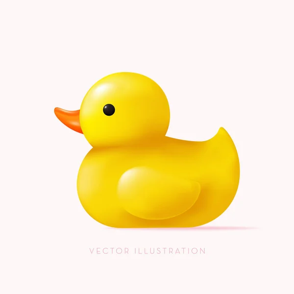Rubber Duck Duckling Bath Vector Illustration Style — стоковый вектор