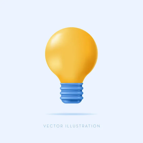 Yellow Light Bulb Icon Concept Good Idea Solution Business Strategy — Stockvektor