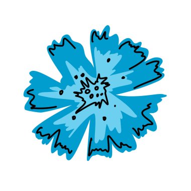 Mavi çizgileri olan mavi bir çiçek.