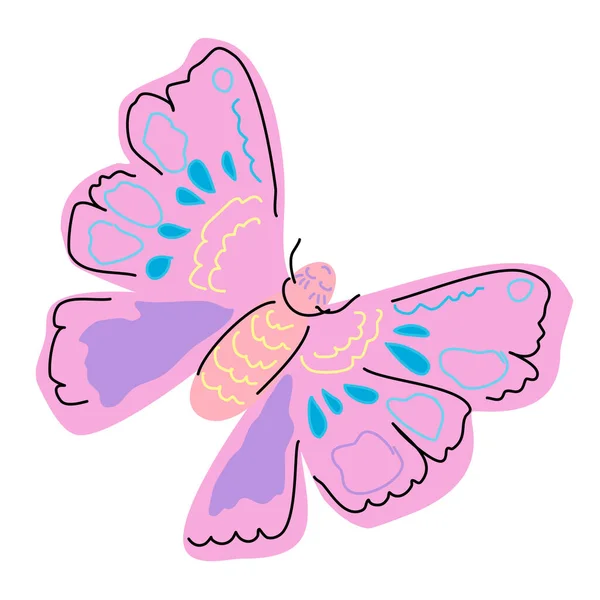 Różowy Fioletowy Motyl Oczami — Wektor stockowy