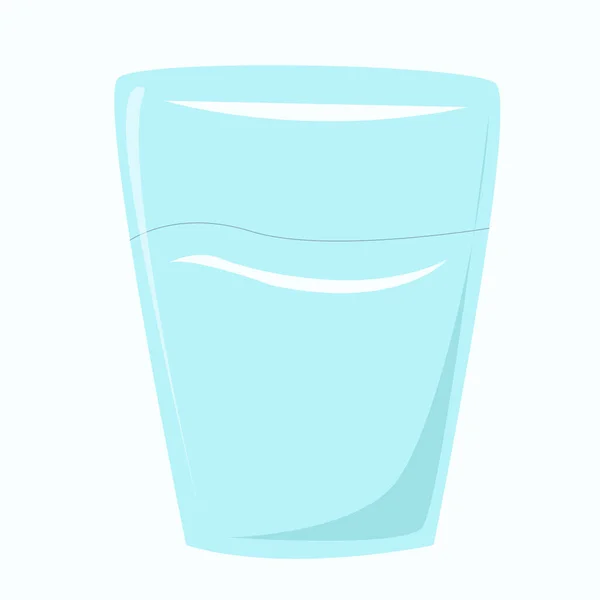 Vidro de vidro com água sobre um fundo branco. — Vetor de Stock