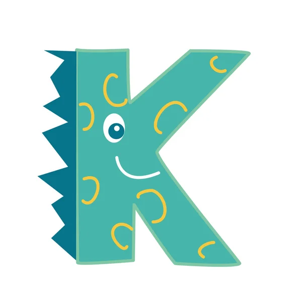 The letter K in the form of a dinosaur. — Stock Vector