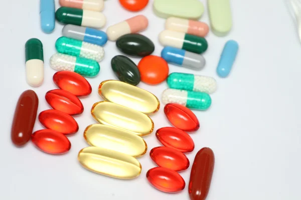 Pills and capsules macro — Stock Photo, Image