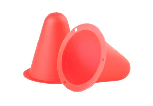 Red plastic cones — Stock Photo, Image