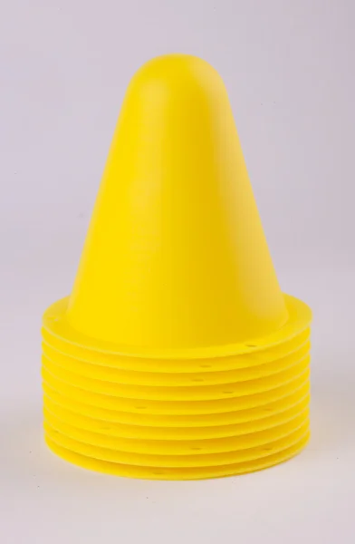 Yellow plastic cones — Stock Photo, Image