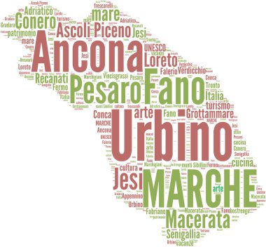 Marche tagcloud - regioni di Italia clipart