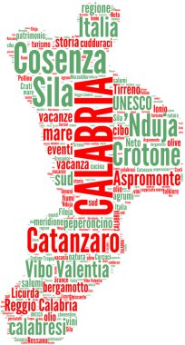 Calabria tagcloud - regioni di Italia clipart