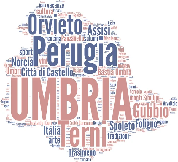 Umbria tag cloud - regioni di Italia — Stock Photo, Image