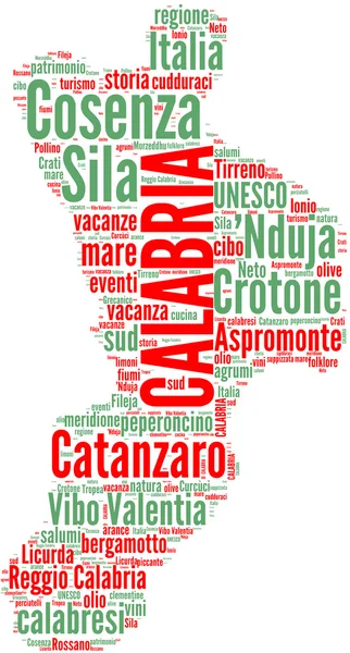 Kalabria tagcloud - regioni di italia — Zdjęcie stockowe