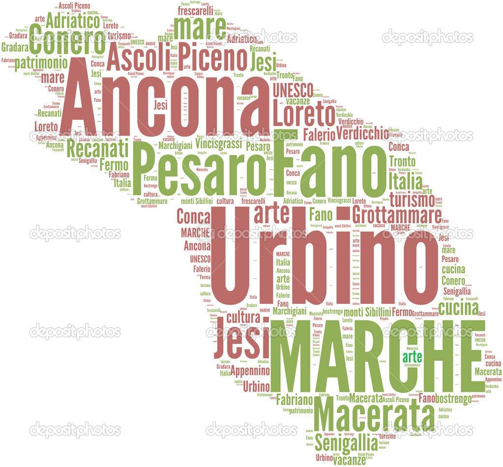 Marche tagcloud - regioni di Italia