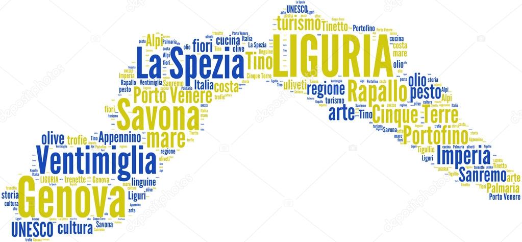 Liguria tagcloud - regioni di Italia