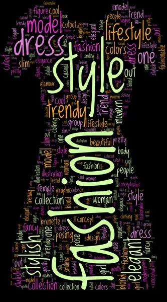 Moda sembolü tag cloud piktogram — Stok fotoğraf