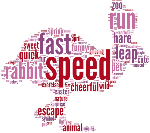 Rabbit shaped tag cloud — Stock Photo, Image