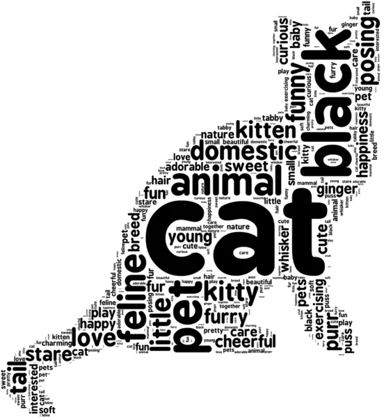 Black cat tag cloud — Stock Photo, Image