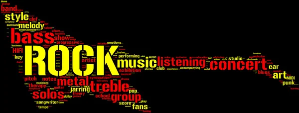 Electric rock guitar music tag cloud — Stock Photo, Image