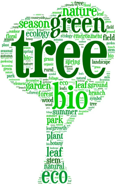 Tree shaped tag cloud — Stock Photo, Image