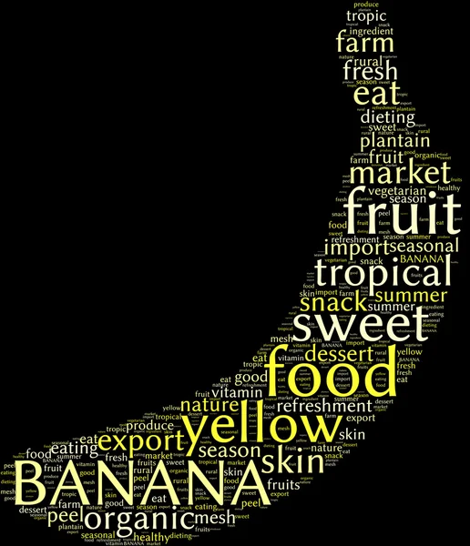 香蕉标签云 — 图库照片