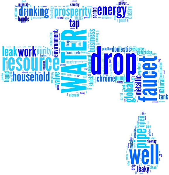 Water faucet tag cloud — Stock Photo, Image