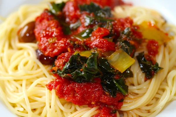 Mediterrane spaghetti — Stockfoto