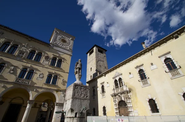 Palazzo dei Rettori and Torre Civica, important buildings in the Dolomites city of Belluno — Stock Photo, Image