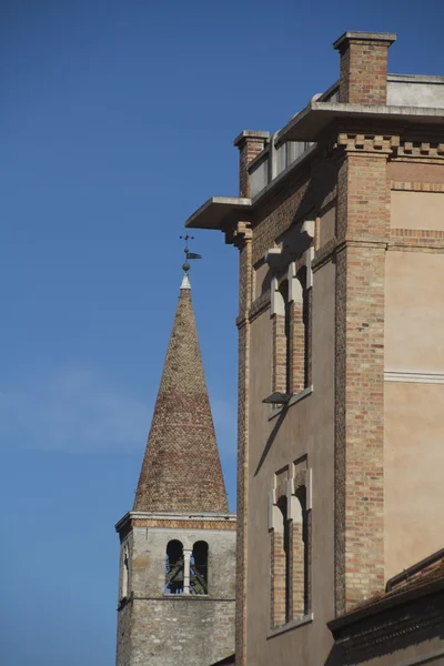 Old belfry of alpine church — Stock Photo, Image