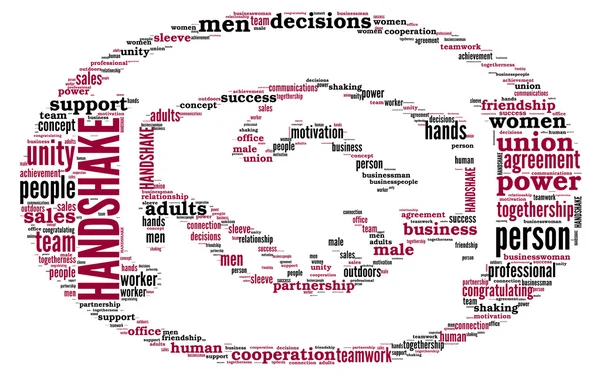握手シンボル タグ雲図 — ストック写真
