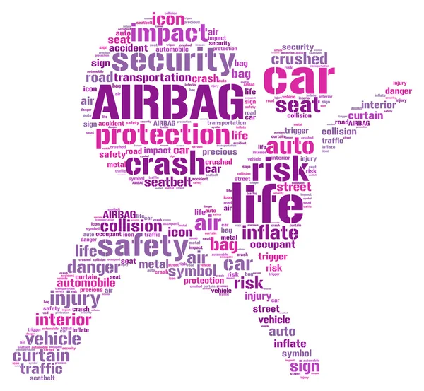 Illustrazione del tag pittogramma airbag nuvola — Foto Stock