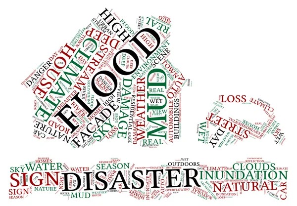 taşkın kavramı piktogram tag cloud illüstrasyon