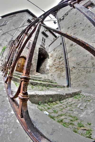 Old italian buildings in HDR - fisheye lens photo. — Stock Photo, Image