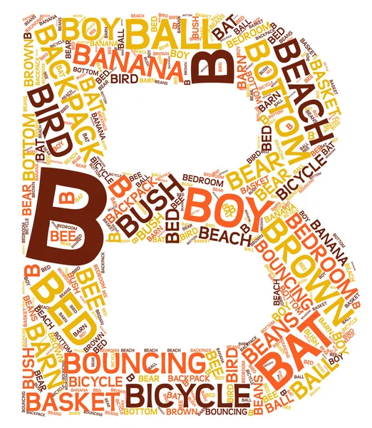 Alphabet letter tag cloud illustration — Stock Photo, Image