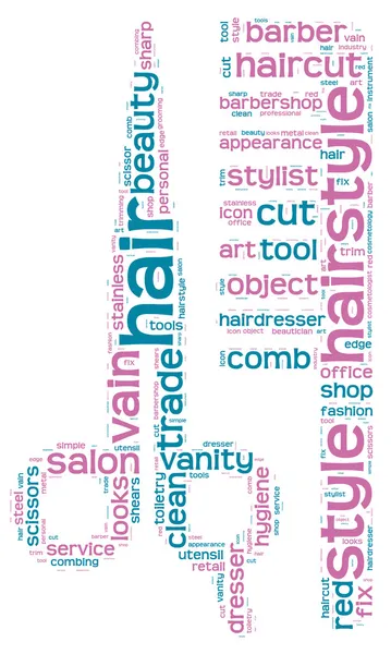 Barber tools tag cloud illustration