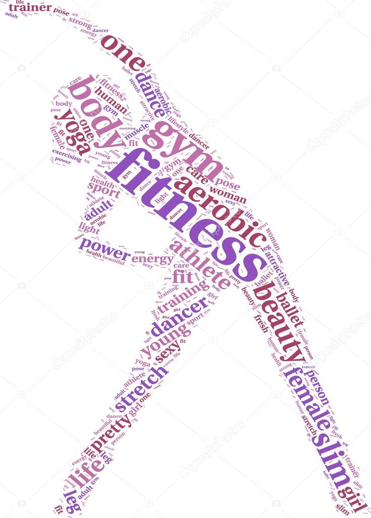 Fitness concept tag cloud illustration