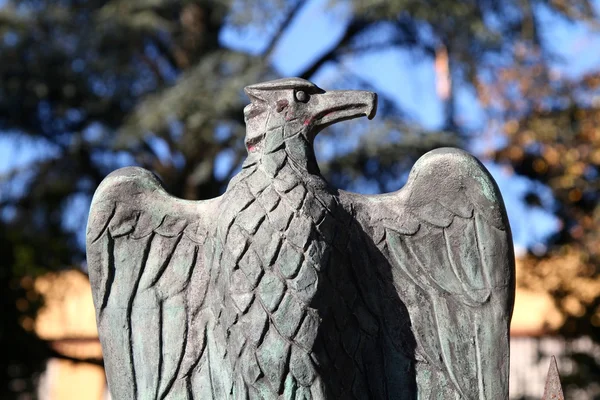 Escultura cabeza águila bronce — Foto de Stock