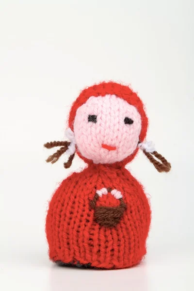 Pequeña muñeca de lana de capucha roja — Foto de Stock