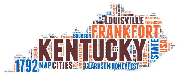 Kentucky ABD eyaleti harita vektör bulut illüstrasyonu