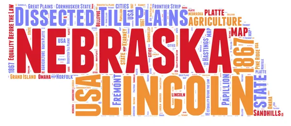 Nebraska ABD eyalet haritası vektör etiketi illüstrasyon