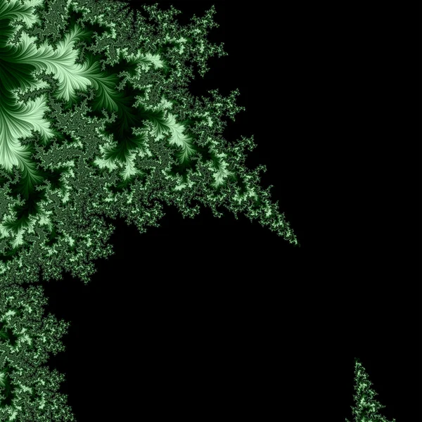 Diseño fractal verde sobre fondo negro —  Fotos de Stock