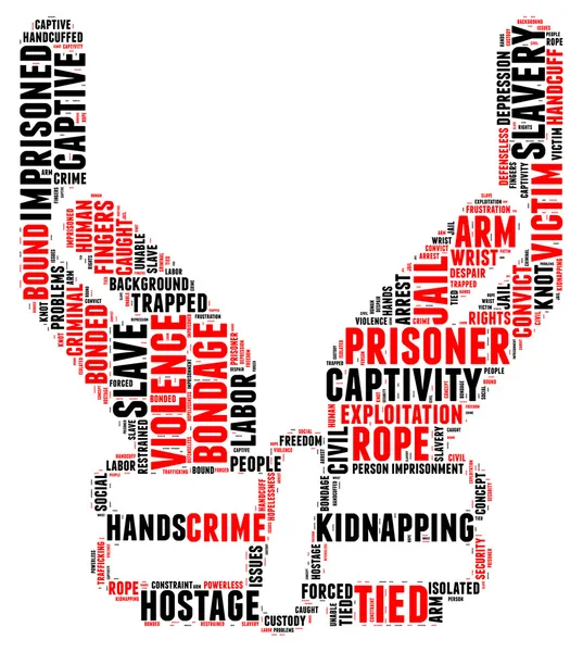 hapisteki eller - kölelik kavramı vektör etiketi illüstrasyonu