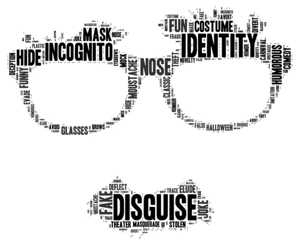 Disguise vector tag cloud illustration — Stock Vector