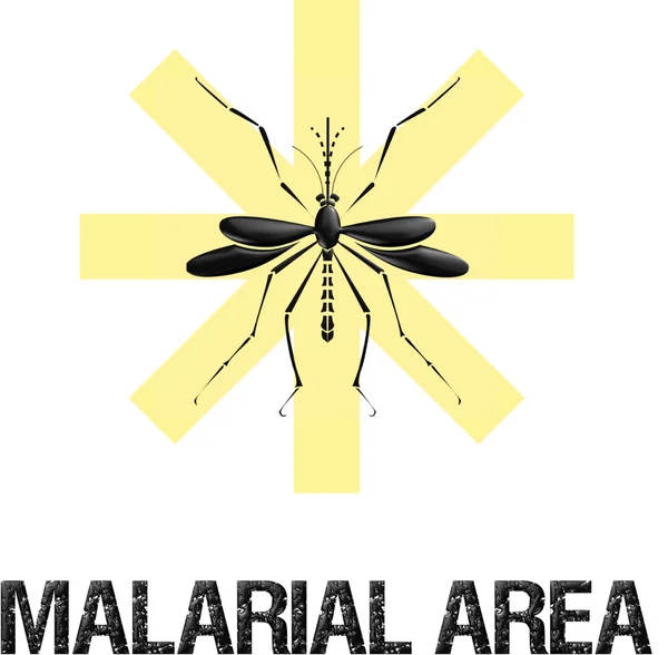 Área de malária sinal de precaução — Fotografia de Stock