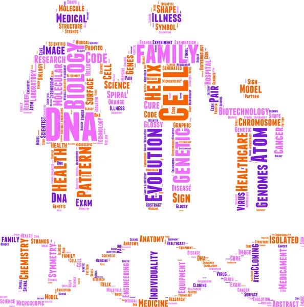 DNA kavramı vektör tag cloud illüstrasyon