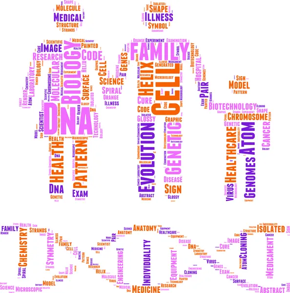 ADN concepto vector etiqueta nube ilustración — Vector de stock