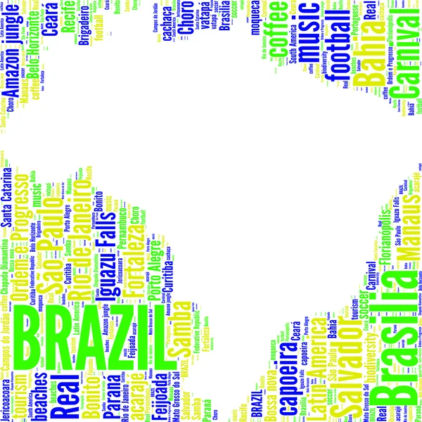 Brasilien State Map Vektor Tag Wolke — Stockvektor